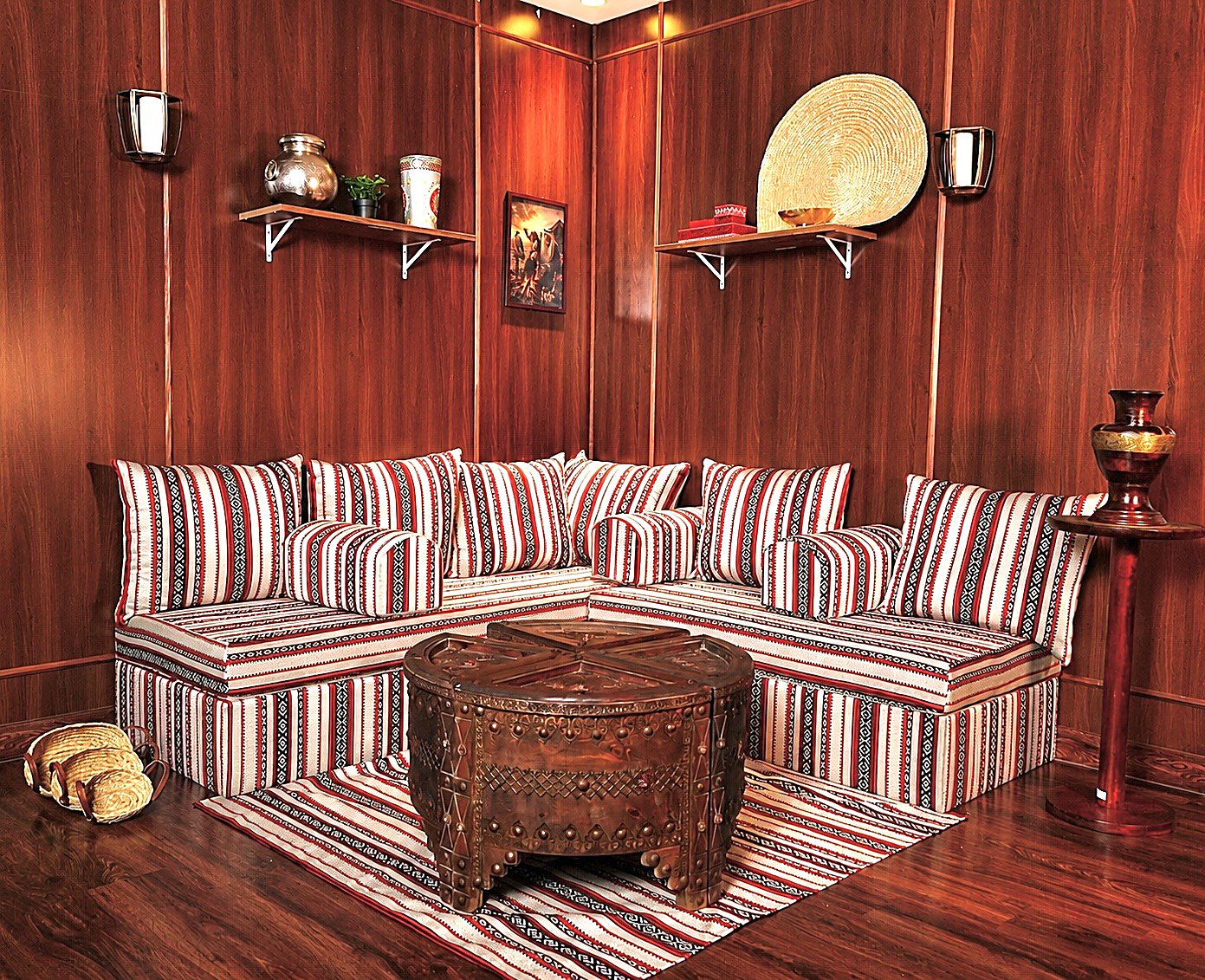 Traditional Qatari majlis corner, alternate angle